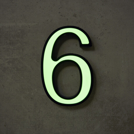 6 // Glow in the Dark House Number // Green