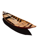 South East Asia Sampan Boat Red Bottom Thuyen Ba La Tam Ban // Display Only