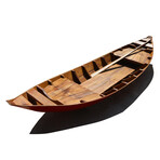 South East Asia Sampan Boat Red Bottom Thuyen Ba La Tam Ban // Display Only
