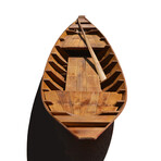 South East Asia Sampan Boat Red Bottom Thuyen Ba La Tam Ban // Display Only