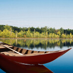 South East Asia Sampan Boat Red Bottom Thuyen Ba La Tam Ban // Display Only