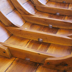 South East Asia Sampan Boat Red Bottom Thuyen Ba La Tam Ban // Display Only