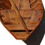 South East Asia Sampan Boat Red Bottom Thuyen Ba La Tam Ban // Display Only