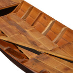 South East Asia Sampan Boat Red Bottom Thuyen Ba La Tam Ban // Display Only