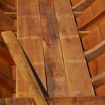 South East Asia Sampan Boat Red Bottom Thuyen Ba La Tam Ban // Display Only