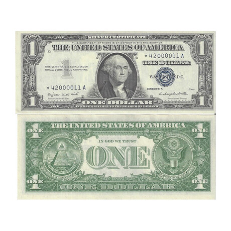 1957 A $ 1 Silver Certificate Star