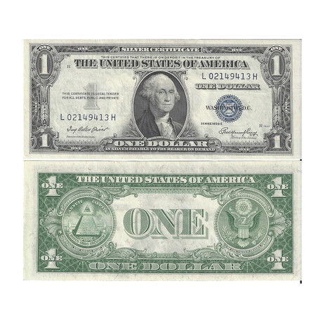 1935 E $ 1 Silver Certificates #413 - 437