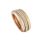 Cartier // Tri-Color 18K White Gold + 18k Yellow Gold + 18k Rose Gold Diamond Ring // Ring Size: 5 // Estate