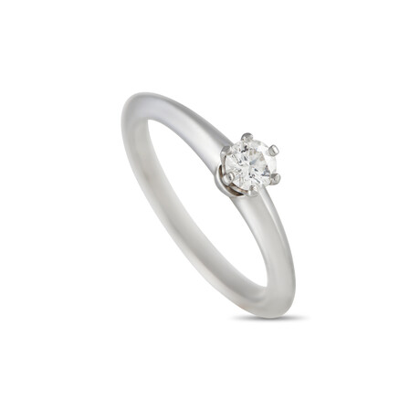 Tiffany & Co. // Platinum + Diamond Knife Edge Solitaire Engagement Ring // Ring Size: 5 // Estate