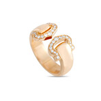 Cartier // Double C 18K Rose Gold Diamond Ring // Ring Size: 5 // Estate