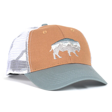 Bison Trucker Hat // Tan + Slate