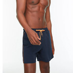 Contrast Piped Swim Trunks // Navy + Gold (XL)
