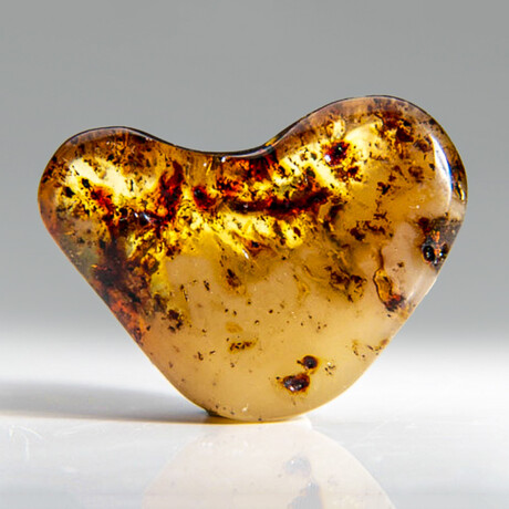 Natural Gem-quality Polished Amber with Insects and Organic Inclusions // 12.2 g