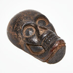 Spooky 1920s-1930s Wooden Skull Face