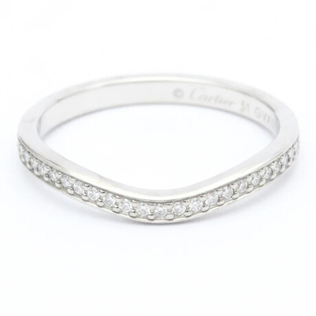 Cartier // Platinum Ballerina Half Diamond Wedding Ring // Ring Size: 5.75 // Store Display