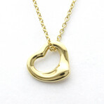 Tiffany & Co. // 18k Yellow Gold Open Heart Necklace // 15.94" // Store Display