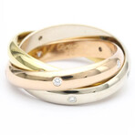 Cartier // 18k White Gold + 18k Rose Gold + 18k Yellow Gold Trinity Diamond Ring // Ring Size: 8 // Store Display