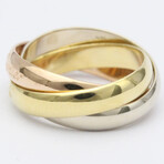 Cartier // 18k Rose Gold + 18k Yellow Gold + 18k White Gold Trinity Ring // Ring Size: 4.75 // Store Display