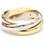 Cartier // 18k White Gold + 18k Rose Gold + 18k Yellow Gold Trinity Diamond Ring // Ring Size: 8 // Store Display
