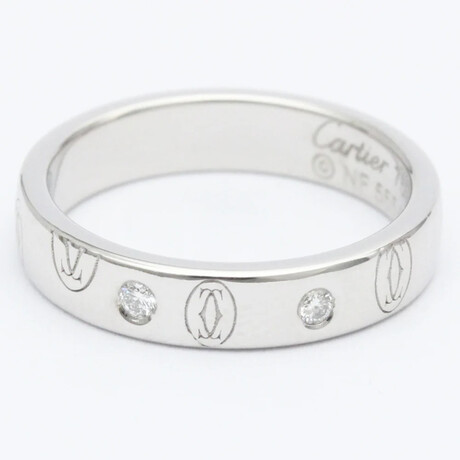Cartier // 18k White Gold Happy Birthday Diamond Ring // Ring Size: 5.75 // Store Display