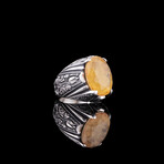 Yellow Tourmaline Ring with Tulip Motifs (5)