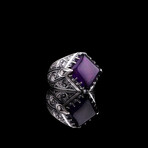 Square Cut Real Amethyst Ring (8)