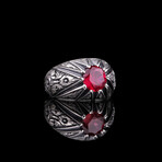 Lab Red Garnet Ring (9)