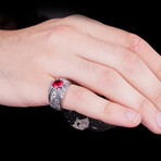 Lab Red Garnet Ring (8)