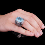 Large Blue Tourmaline Ring (6.5)