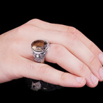 Victorian Engraved Smoky Quartz Ring (6)
