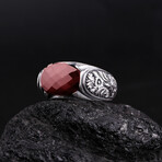 Cool Red Stone Ring (6.5)