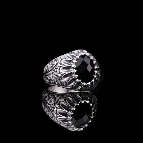 Faceted Black Stone Ring (5)