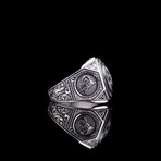 Emperor's Seal Ring with CZ Diamonds (8.5)