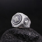 Emperor's Seal Ring with CZ Diamonds (7.5)
