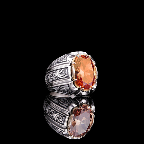 Champagne Topaz Ring with Gold Plated Setting (5)