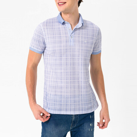 Jesus Short Sleeve Polo Shirt // Blue (S)