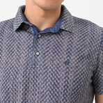 Noe Short Sleeve Polo Shirt // Navy + Beige (S)