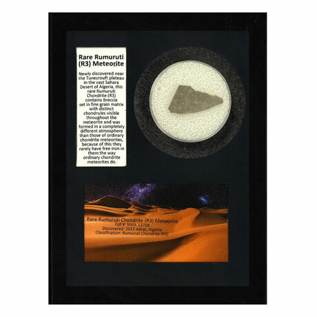 Rare Rumuruti (R3) Meteorite in Collector's Box