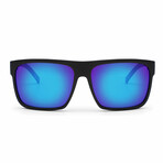 Men's After Dark Sunglasses // Matte Black + Mirror Blue