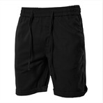 Cuffed Linen Shorts // Black (L)