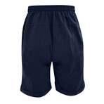 Casual Knee-Length Linen Shorts // Navy Blue (L)