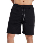 Stretch Waist Cotton Shorts // Black (XL)
