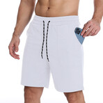 Stretch Waist Cotton Shorts // White (L)