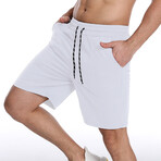 Stretch Waist Cotton Shorts // White (2XL)
