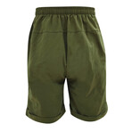 Casual Knee-Length Linen Shorts // Green (L)