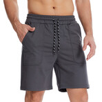 Stretch Waist Cotton Shorts // Gray (L)