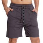 Stretch Waist Cotton Shorts // Dark Gray (XL)