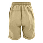 Casual Knee-Length Linen Shorts // Tan (2XL)