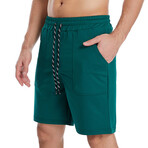 Stretch Waist Cotton Shorts // Green (XL)