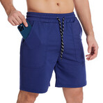Stretch Waist Cotton Shorts // Medium Blue (XL)